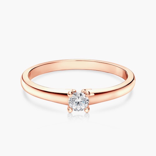 Pierścionek zaręczynowy SAVICKI: różowe złoto, diament